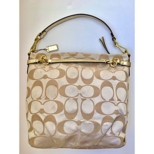Authentic Large Gold Coach Handbag